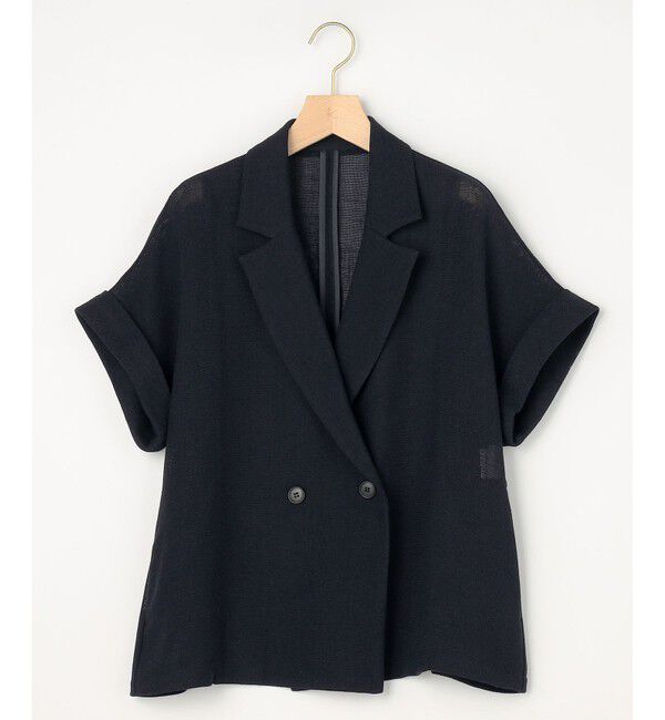 組曲「【WEB限定】メランジレノクロス バックペプラムジャケット」|テーラードジャケット|ネイビー系