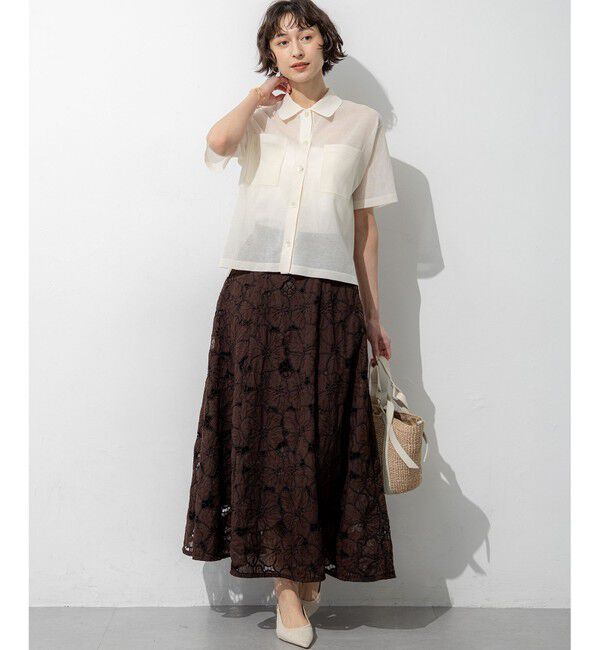 23区「【見上愛さん着用/WEB&一部店舗限定カラーあり】シアー ポロニット」|ニット・セーター|