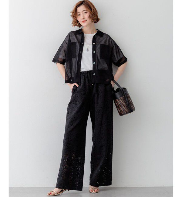 23区「【見上愛さん着用/WEB&一部店舗限定カラーあり】シアー ポロニット」|ニット・セーター|