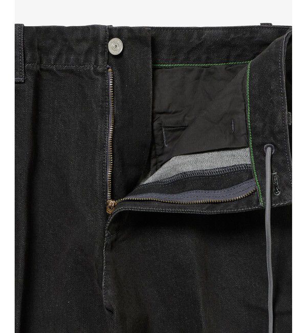 LACOSTE「プリーツエフェクトデニム ワークパンツ」|デニム|