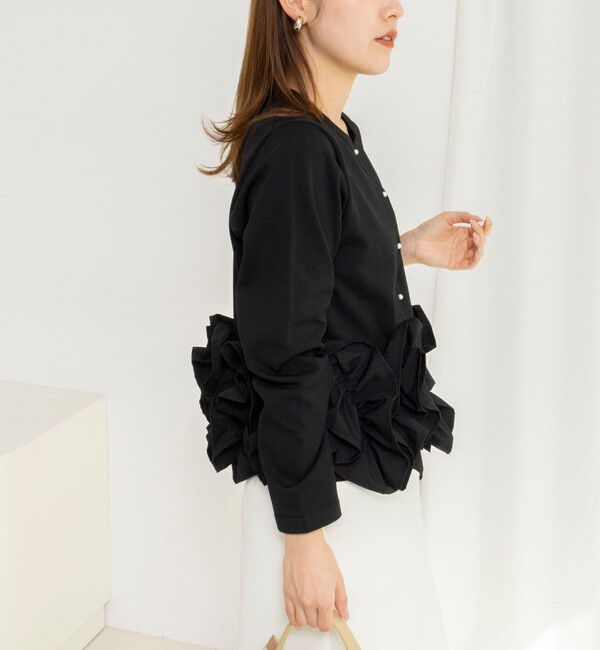 NOLLEY'S「【WEB限定】ウォッシャブルフラワーモチーフカーディガン」|カーディガン|