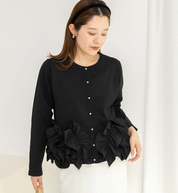 NOLLEY'S「【WEB限定】ウォッシャブルフラワーモチーフカーディガン」|カーディガン|