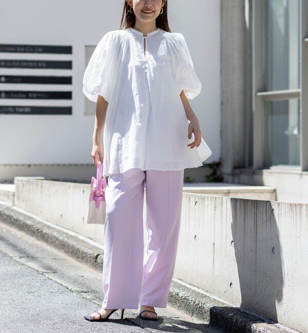 NOLLEY'S「《セットアップ対応》ウォッシャブルストレッチツイル愛されセミワイドパンツ」|その他|