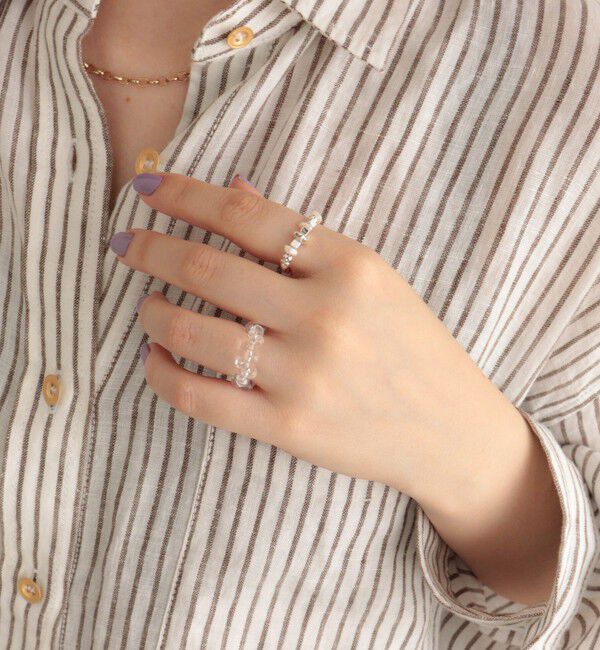 fredy emue「クリアビーズ＆メタルリングセット」|リング|シルバー