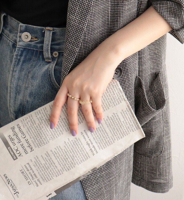 fredy emue「クリアビーズ＆メタルリングセット」|リング|