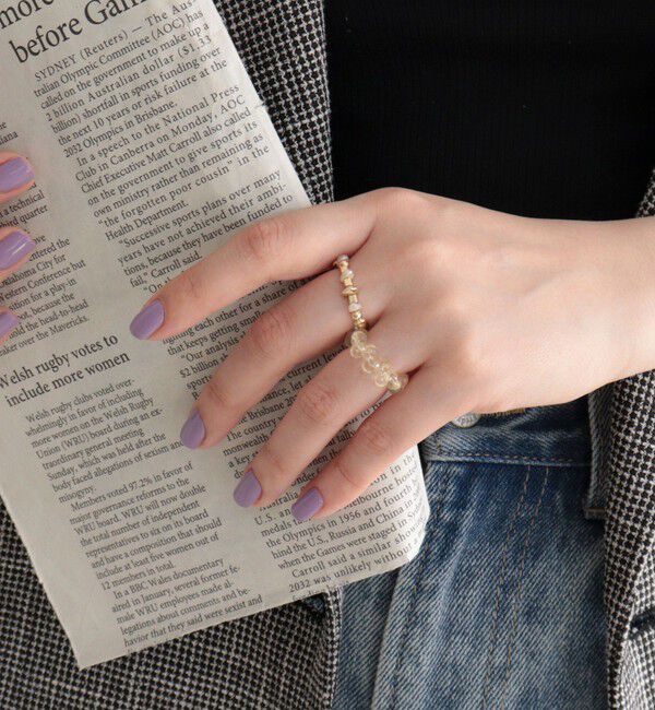 fredy emue「クリアビーズ＆メタルリングセット」|リング|