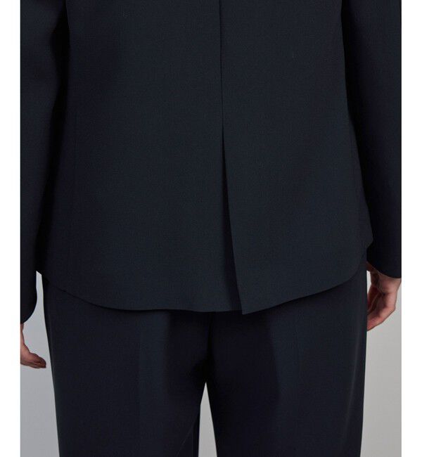 ROPE「トリアセダブルクロスＶネックジャケット/イージーケア」|ノーカラージャケット|