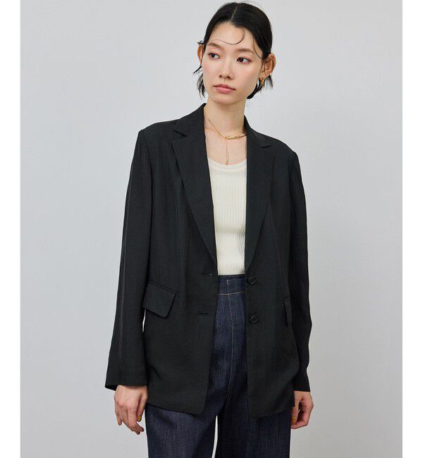 ROPE「シアージャケット/セットアップ対応」|テーラードジャケット|ブラック(01)