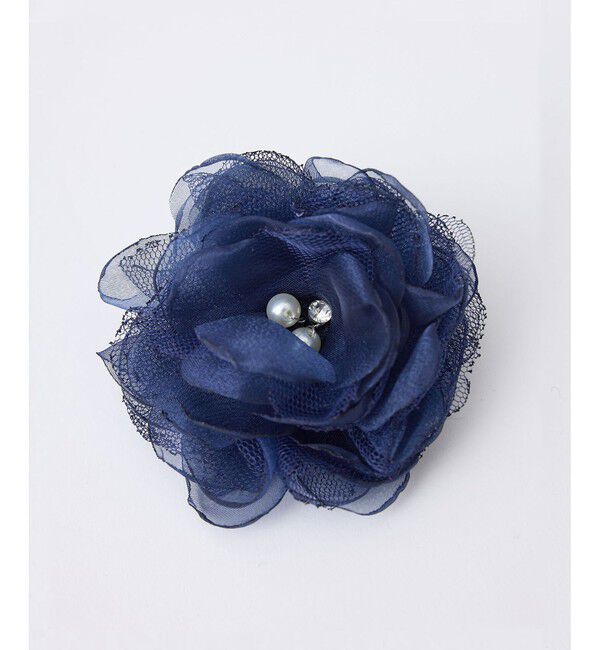 ROPE PICNIC PASSAGE「オーガンジー&times;チュールフラワーコサージュ」|ブローチ・コサージュ|