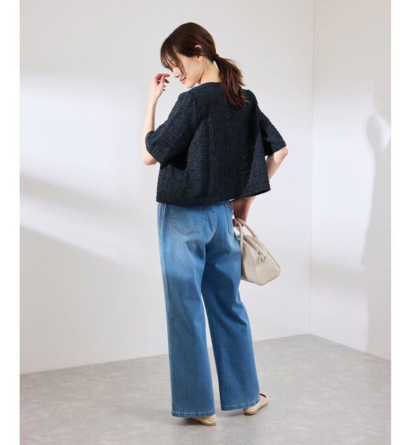 Rope&rsquo;Picnic「【サマー・ツイード】ハーフスリーブジャケット」|カーディガン|