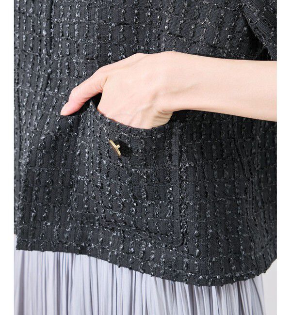 Rope&rsquo;Picnic「【サマー・ツイード】ハーフスリーブジャケット」|カーディガン|