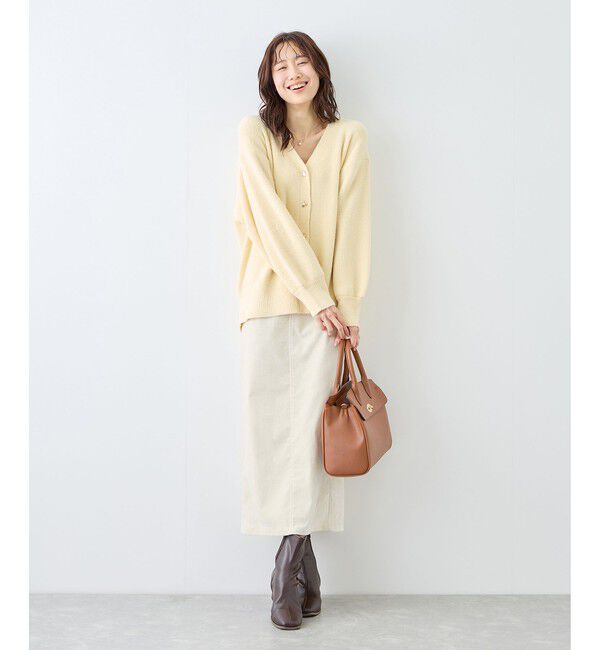 Rope&rsquo;Picnic「【新色追加】スフレニットシリーズ 変形メタルボタンミドル丈カーディガン/イージーケア・リンクコーデ」|カーディガン|