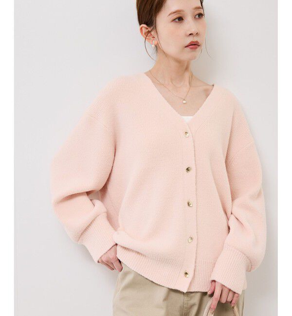 Rope&rsquo;Picnic「【新色追加】スフレニットシリーズ 変形メタルボタンミドル丈カーディガン/イージーケア・リンクコーデ」|カーディガン|