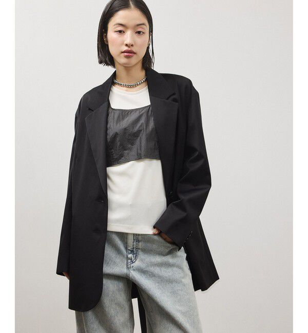 ADAM ET ROPE'「シルキーリラックスジャケット」|テーラードジャケット|