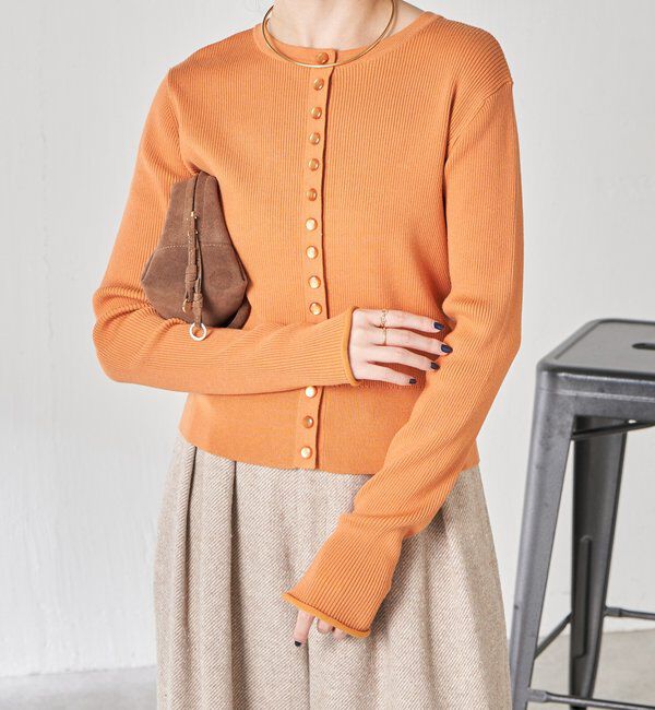  「ラインボタンコンパクトカーディガン」|ニット・セーター|