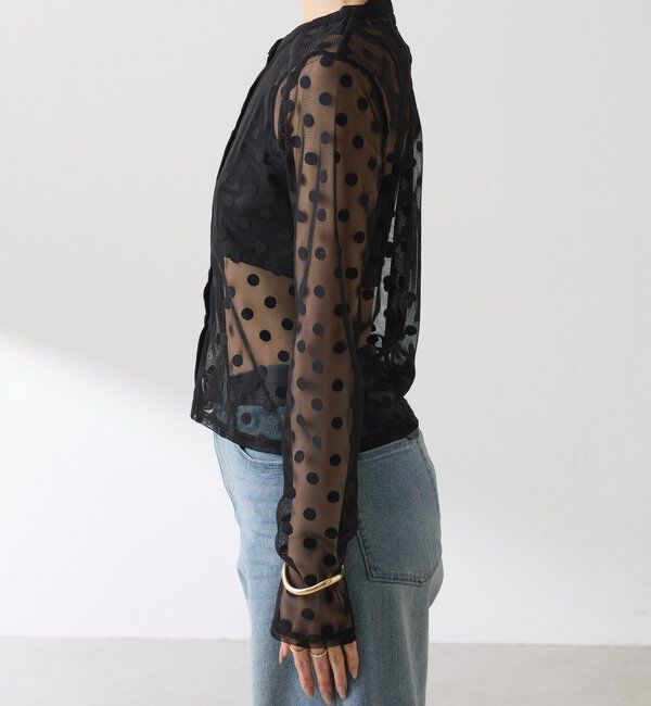  「【Nuel/ヌエル】 キャミ付きドットカーディガン」|Tシャツ・カットソー|