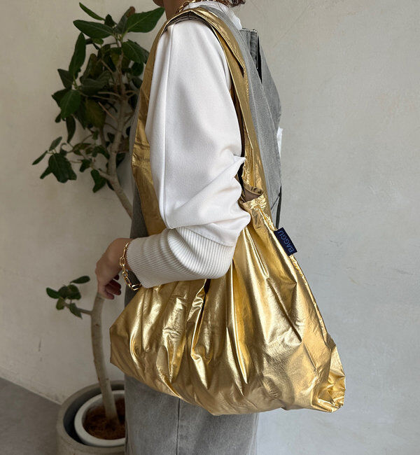  「【BAGGU/バグゥ】24HO STANDARD BAGGU メタリック」|トートバッグ|ゴールド