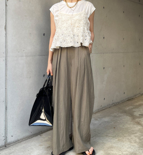  「シャンブレータックワイドパンツ」|チノ|