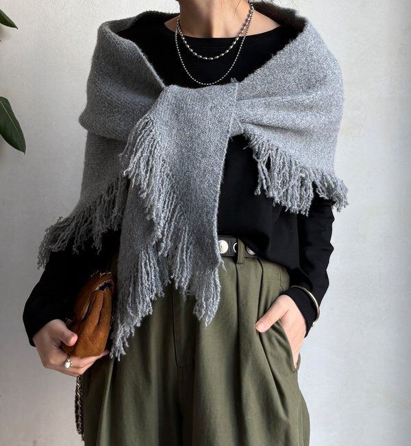  「【WEB限定】三角フリンジストール」|マフラー|