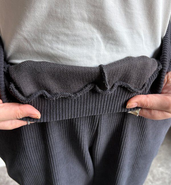  「ニットコーデュロイセミフレアイージーパンツ」|チノ|