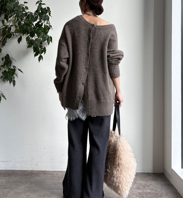  「ニットコーデュロイセミフレアイージーパンツ」|チノ|