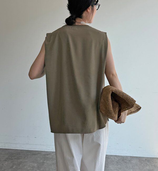  「【WEB限定】ロゴプリントノースリーブトップス」|Tシャツ・カットソー|