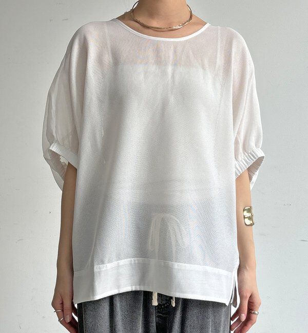  「【WEB限定】メッシュシフォントップス」|Tシャツ・カットソー|