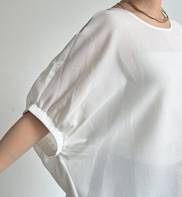  「【WEB限定】メッシュシフォントップス」|Tシャツ・カットソー|