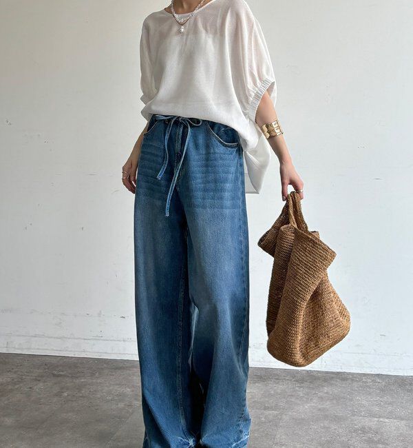  「【WEB限定】メッシュシフォントップス」|Tシャツ・カットソー|