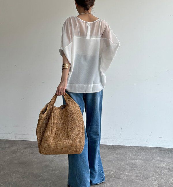  「【WEB限定】メッシュシフォントップス」|Tシャツ・カットソー|