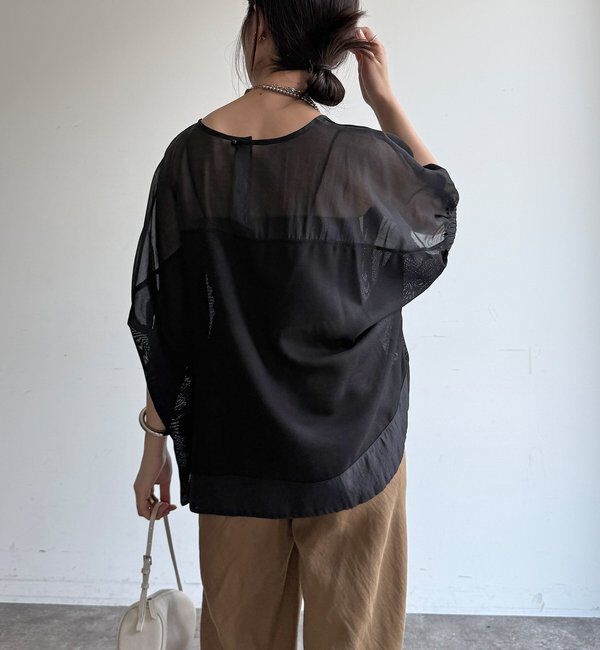  「【WEB限定】メッシュシフォントップス」|Tシャツ・カットソー|