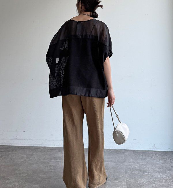  「【WEB限定】メッシュシフォントップス」|Tシャツ・カットソー|