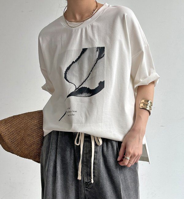  「【WEB限定】ストーンプリントトップス」|Tシャツ・カットソー|