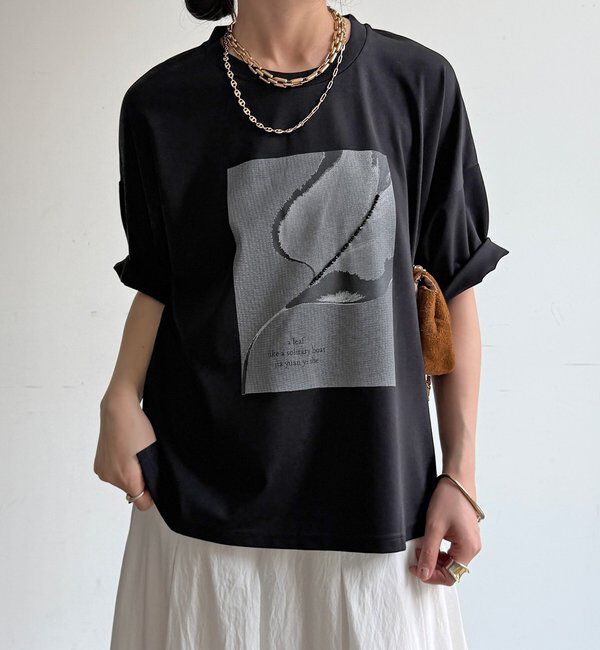  「【WEB限定】ストーンプリントトップス」|Tシャツ・カットソー|ブラック