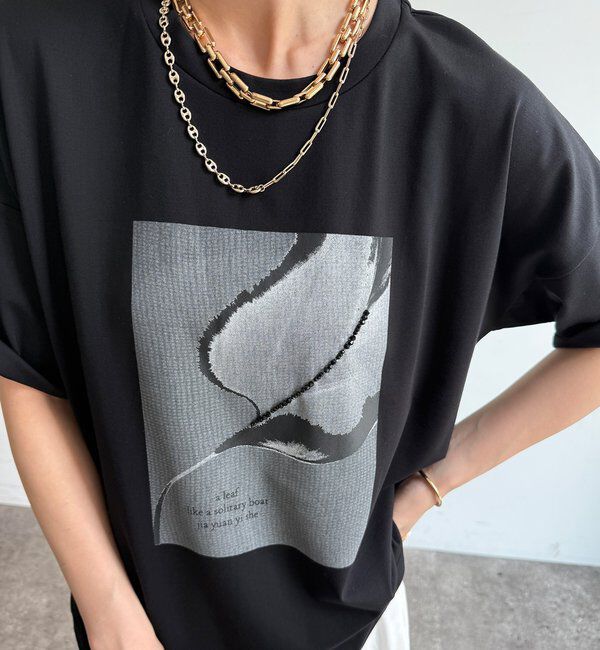  「【WEB限定】ストーンプリントトップス」|Tシャツ・カットソー|