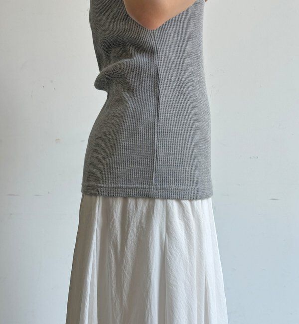  「異素材切替ワッフルタンク」|Tシャツ・カットソー|