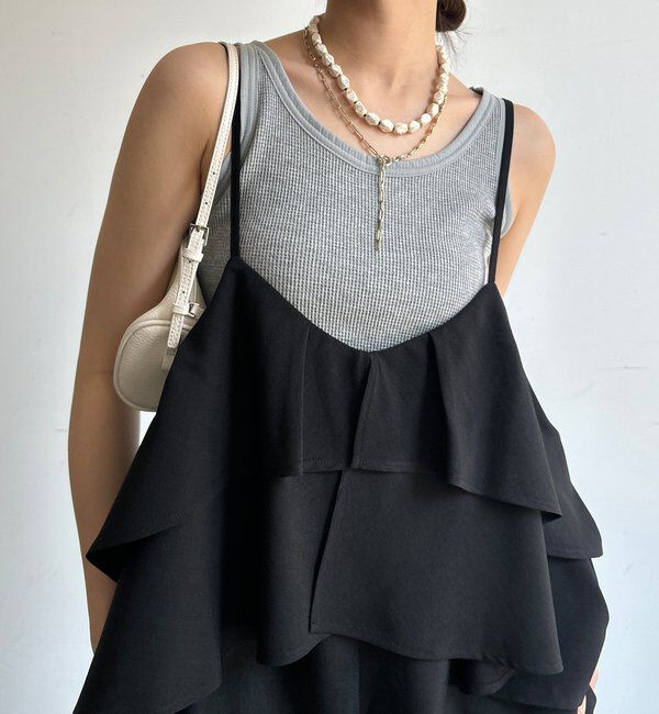  「異素材切替ワッフルタンク」|Tシャツ・カットソー|