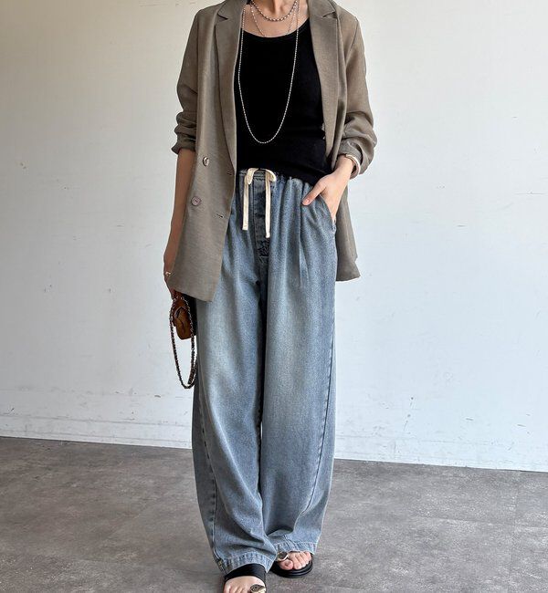  「異素材切替ワッフルタンク」|Tシャツ・カットソー|