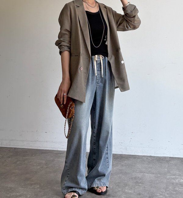  「異素材切替ワッフルタンク」|Tシャツ・カットソー|