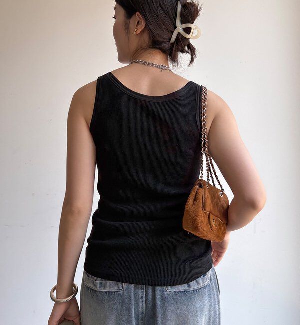  「異素材切替ワッフルタンク」|Tシャツ・カットソー|