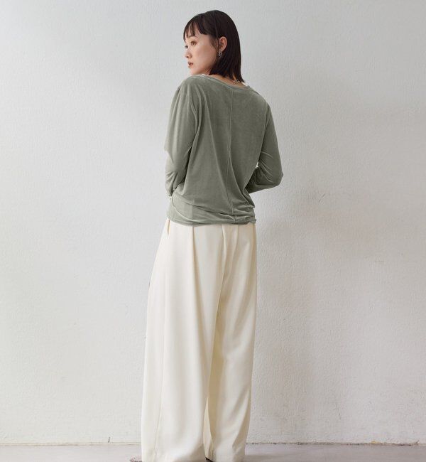  「【1枚でも様になる】シアーベロアロンT」|Tシャツ・カットソー|