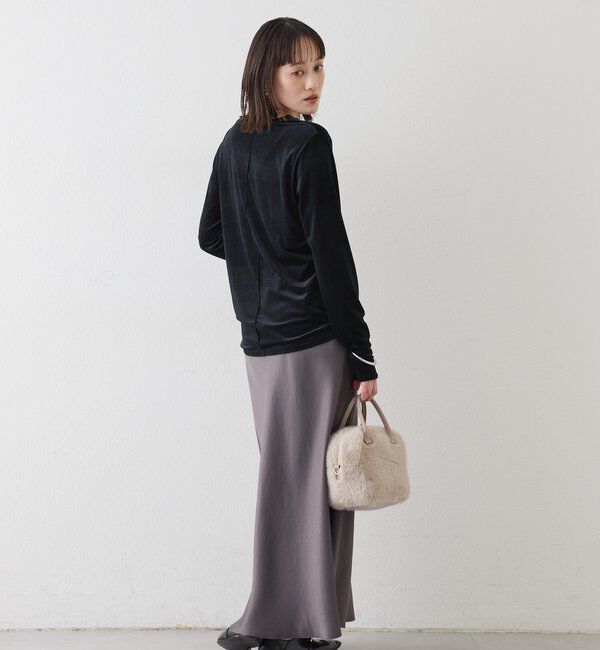  「【1枚でも様になる】シアーベロアロンT」|Tシャツ・カットソー|