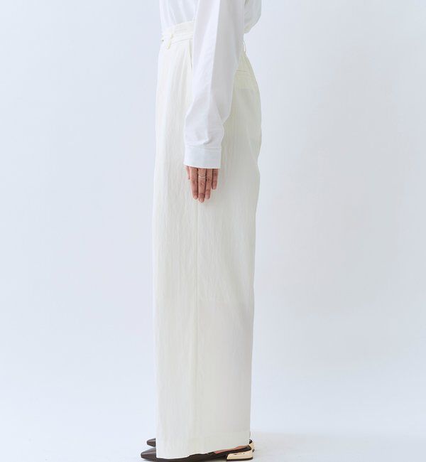  「【美シルエット】クロスタックワイドパンツ」|チノ|