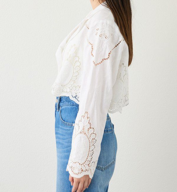  「予約【着映え】カットワークショートジャケット」|テーラードジャケット|