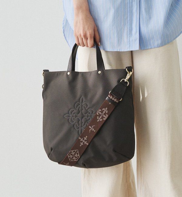  「スリム2WAYトートバッグ <ナイロン>」|トートバッグ|ダークブラウン