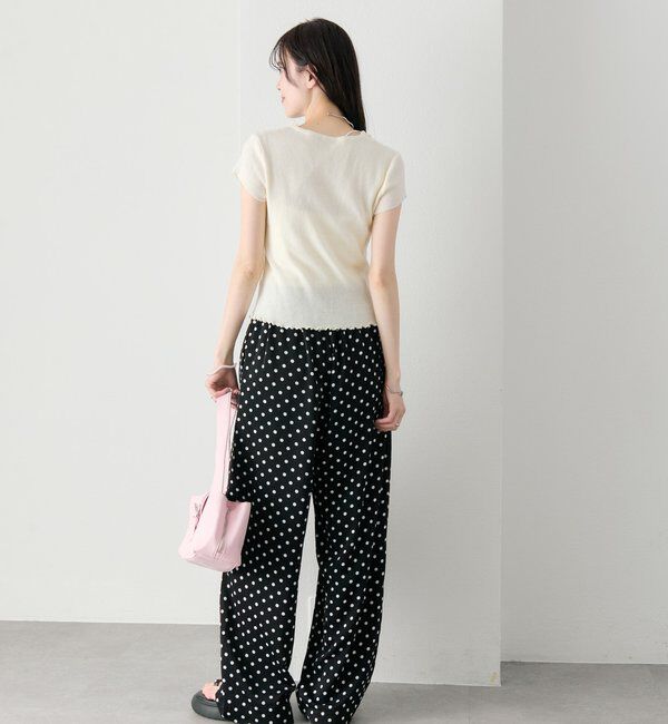  「レースドッキング半袖ニットカーディガン」|カーディガン|