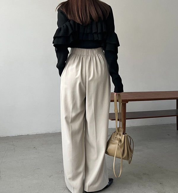  「【待望の追加決定！/新色ブラウン】ラップリボンパンツ」|チノ|