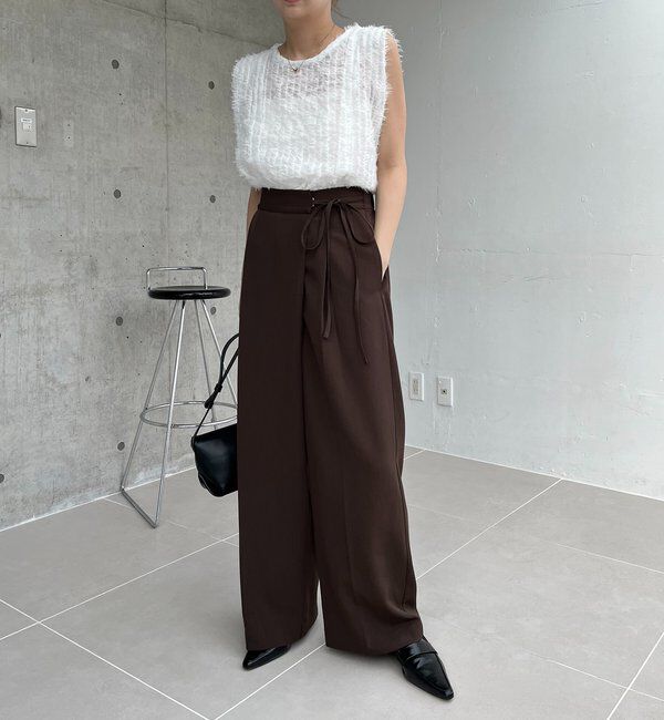  「【待望の追加決定！/新色ブラウン】ラップリボンパンツ」|チノ|