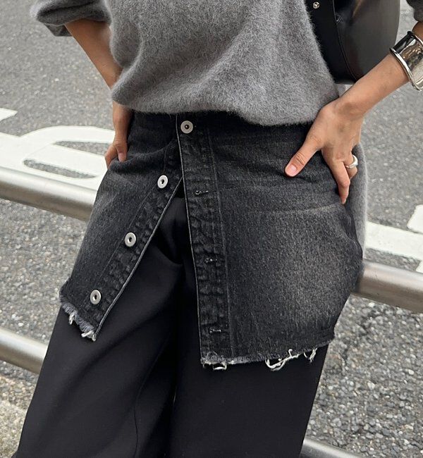  「レイヤードデニムスカート」|スカート|