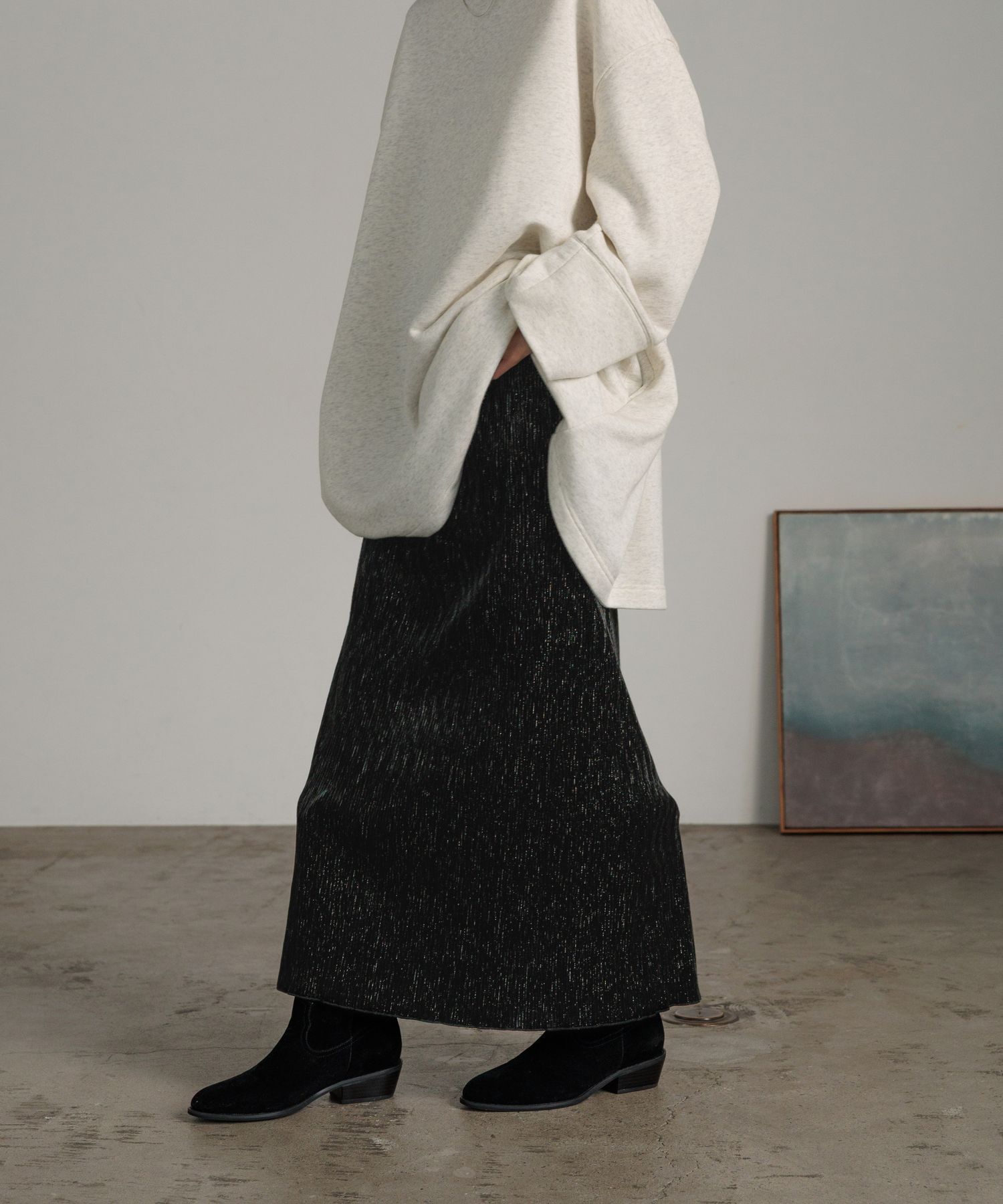 LOWRYS FARM「シャイニーベロアタイトスカート」|スカート|